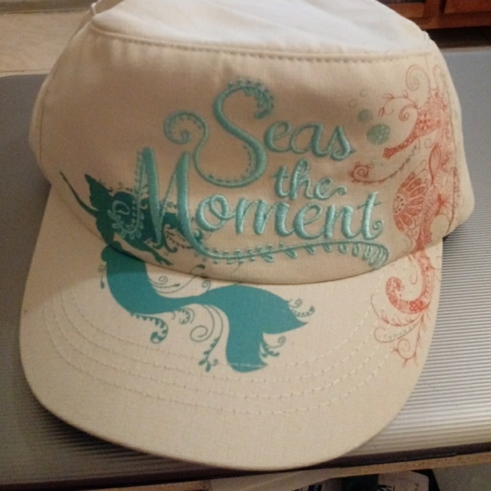 Disney Embroidered Hat Mermaid Seahorse